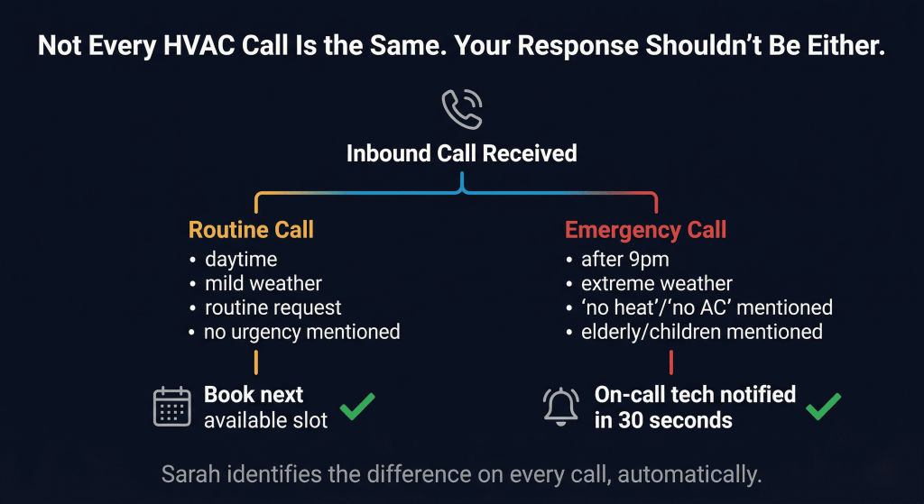 HVAC emergency dispatch vs routine scheduling — how to identify urgent calls in real time